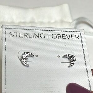 Sterling Forever - Silver Moon Earrings